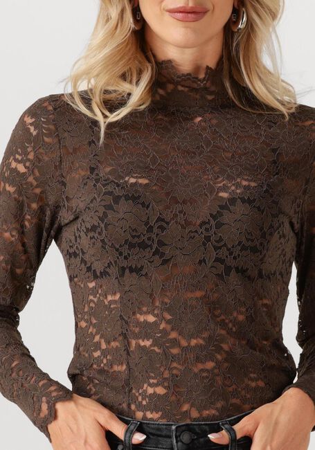 Bruine NEO NOIR Tops & T-shirts LIZA LACEFLOWER BLOUSE - large