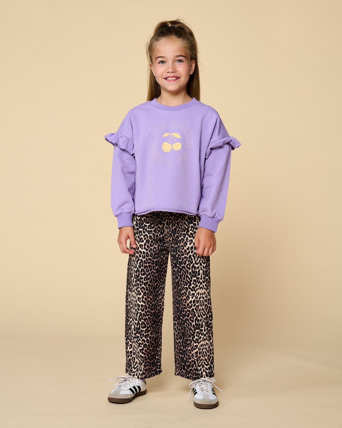 Paarse PETIT BLUSH Sweater JUNE RUFFLE SWEATER - large