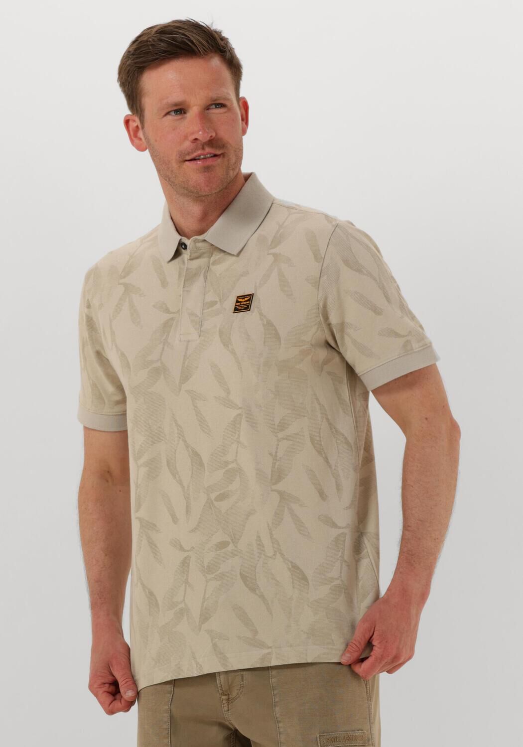 PME LEGEND Heren Polo's & T-shirts Two Tone Pique Printed Beige