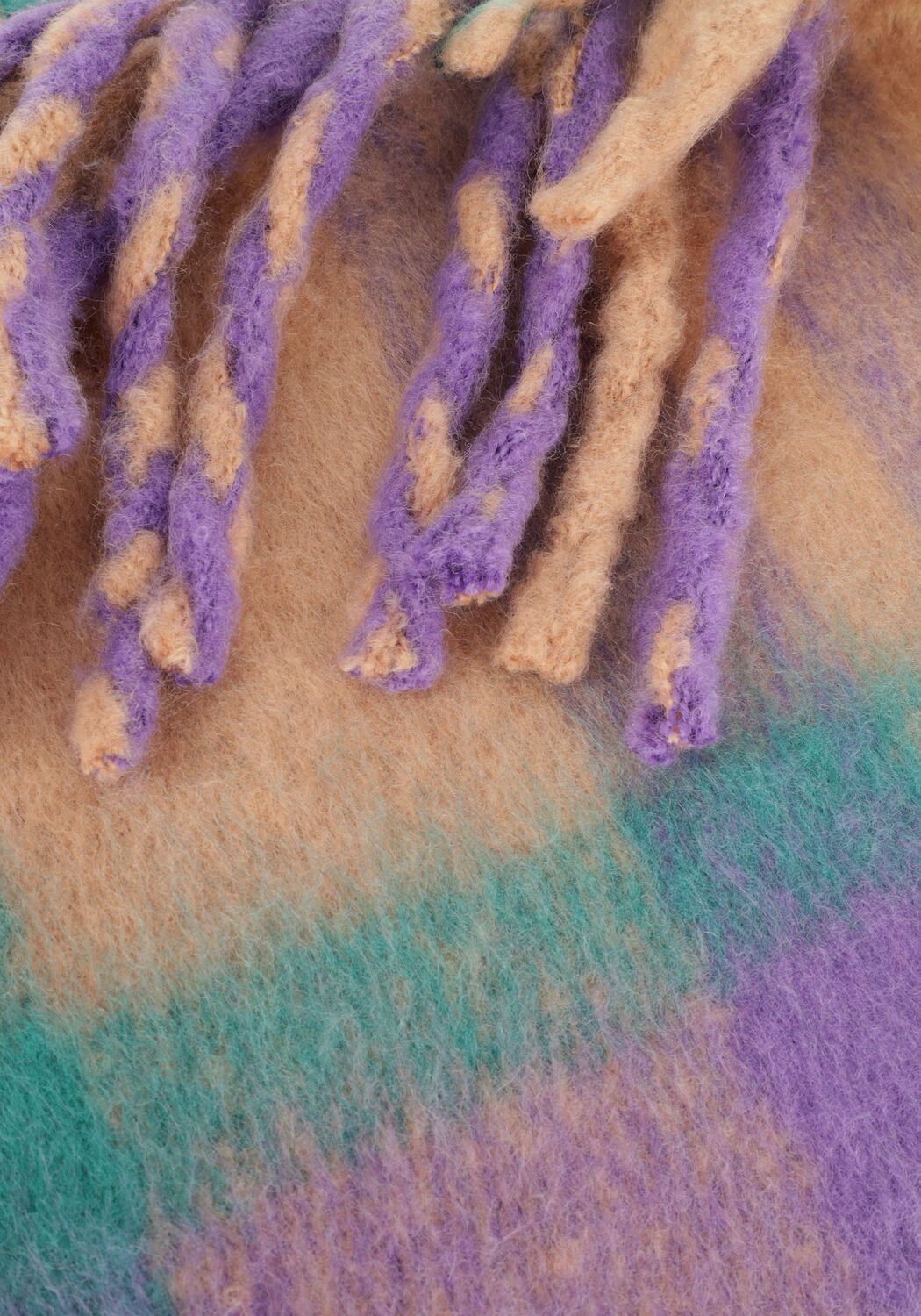 Paarse ABOUT ACCESSORIES Sjaal OBLONG BRUSHED BIG CHECKS - large