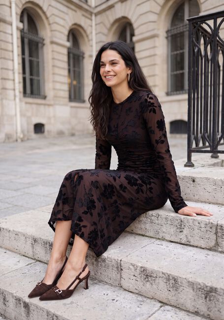 Bruine Y.A.S. Maxi jurk YASMARENA LS LONG DRESS S - large