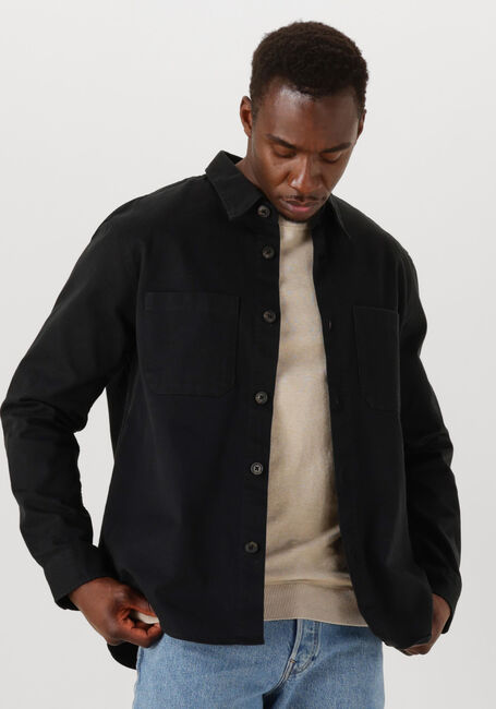 Zwarte SELECTED HOMME Overshirt SLHTRAVIS TWILL OVERSHIRT LS NOOS - large