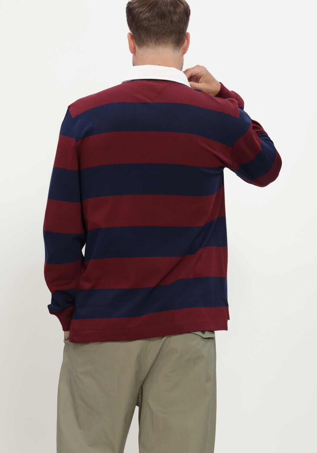 Donkerblauwe TOMMY HILFIGER Sporttruien ESSENTIAL STRIPE RUGBY - large