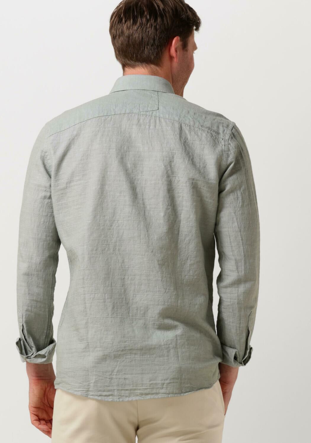 CAST IRON Heren Overhemden Long Sleeve Shirtco Li Dobby Groen