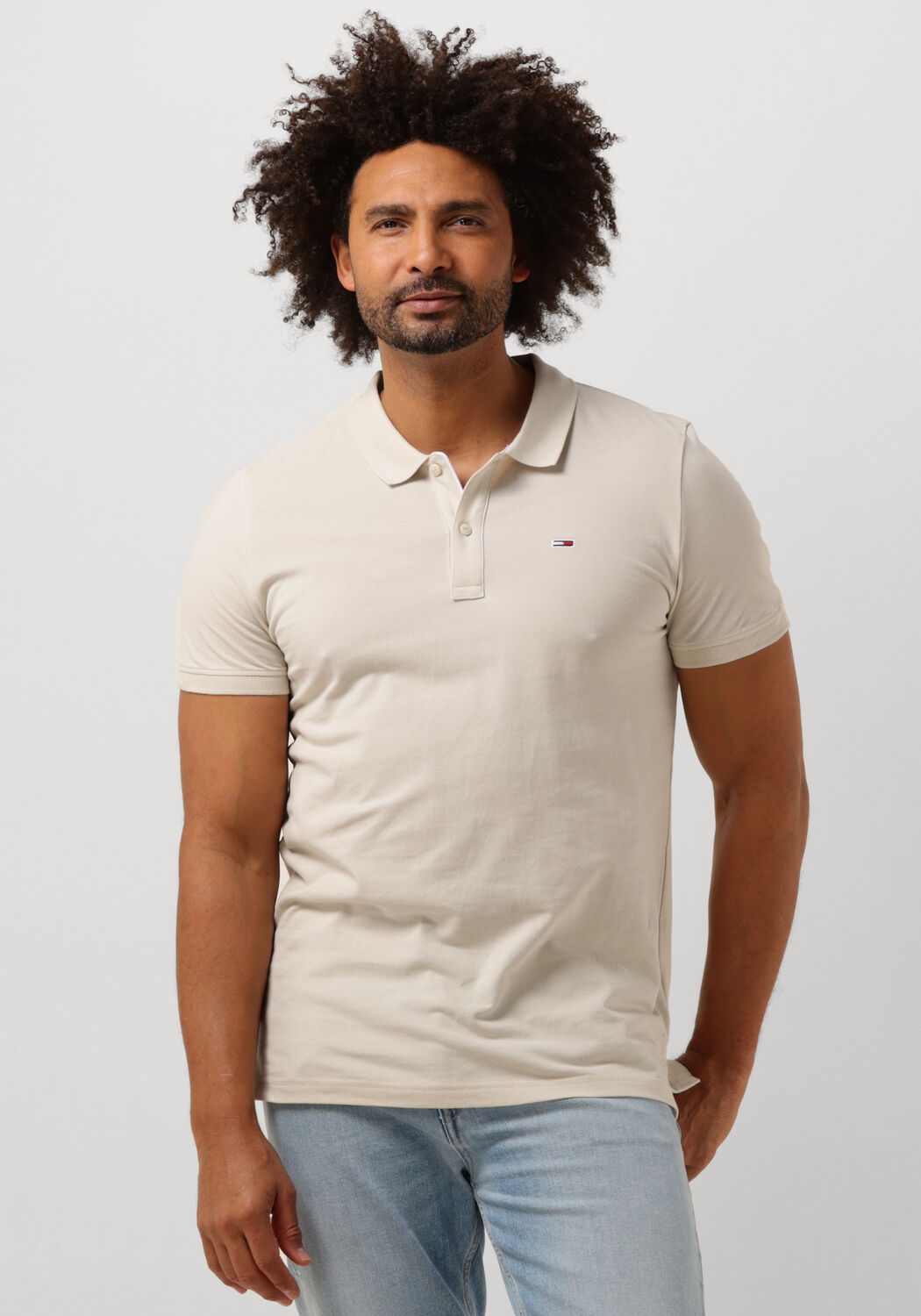 TOMMY JEANS Heren Polo's & T-shirts Tjm Slim Placket Polo Beige