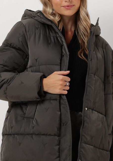 Grijze ALIX THE LABEL Gewatteerde jas LADIES WOVEN BULL PUFFER COAT - large