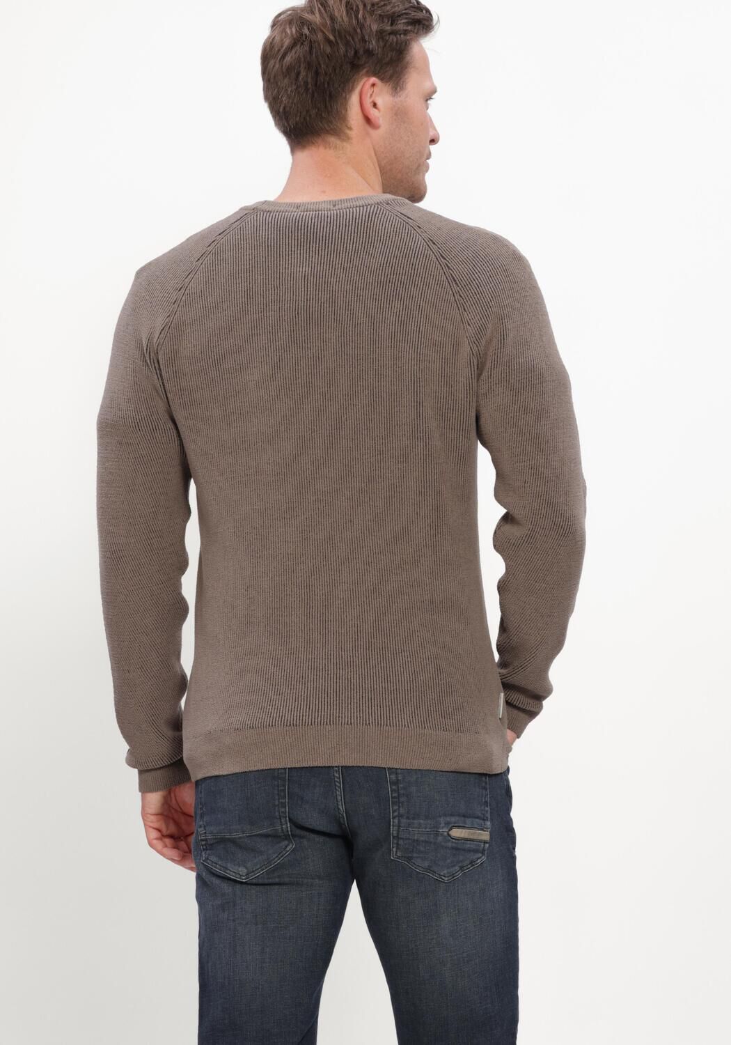 Taupe CAST IRON Trui CREWNECK REGULAR FIT SOFT BLEND - large