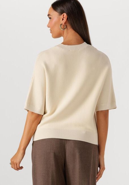 Ecru MSCH COPENHAGEN T-shirt MSCHTHAMIRA 2/4 PULLOVER - large