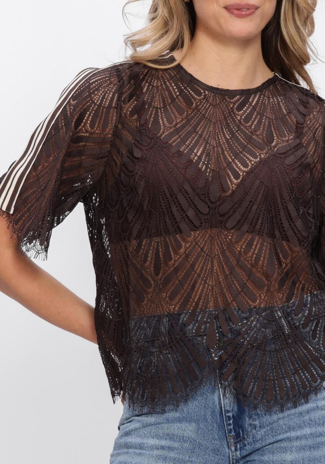 Bruine CO'COUTURE Blouses LETICC LACE BLOUSE - large
