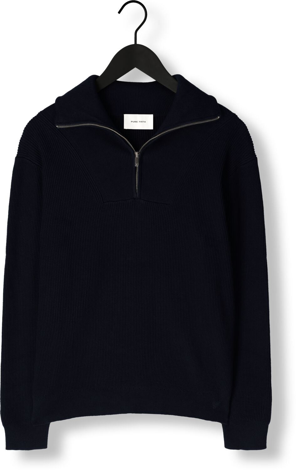 PURE PATH Heren Truien & Vesten Loose Fit Knitwear Halfzip818 Donkerblauw