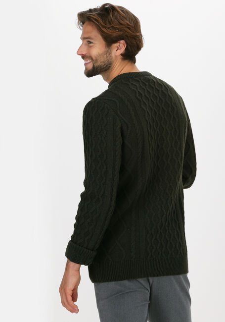 Olijf FORÉT Trui GROW WOOL CABLE KNIT - large