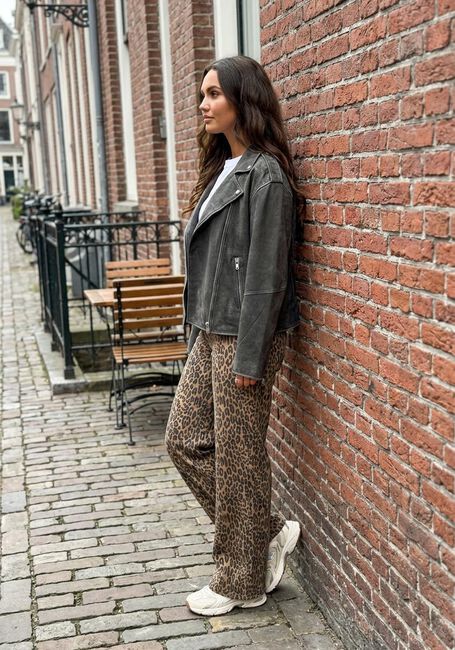 Bruine OBJECT Wide jeans OBJSENI MOJI HW JEANS - large