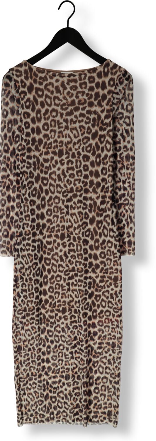 CATWALK JUNKIE Dames Jurken Long Sleeve Mesh Dress Leopard