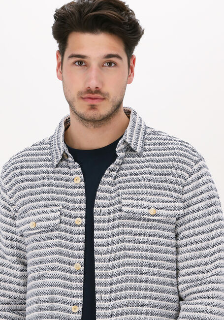 Witte SCOTCH & SODA Overshirt TEXTURED STRIPED REGULAR FIT O - large