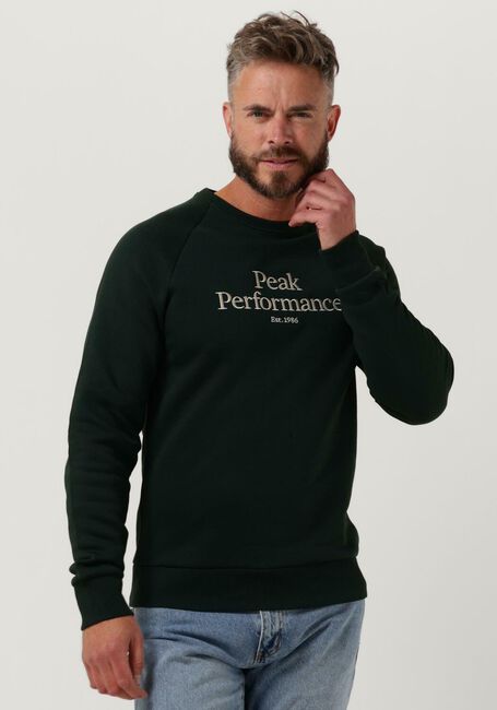 Donkergroene PEAK PERFORMANCE Trui M ORIGINAL CREW - large