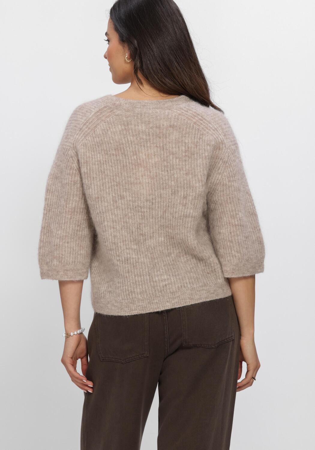 Beige SECOND FEMALE Vest ANDREA KNIT RIB CARDIGAN - large