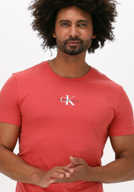 Koraal CALVIN KLEIN T-shirt MONOGRAM LOGO TEE - large
