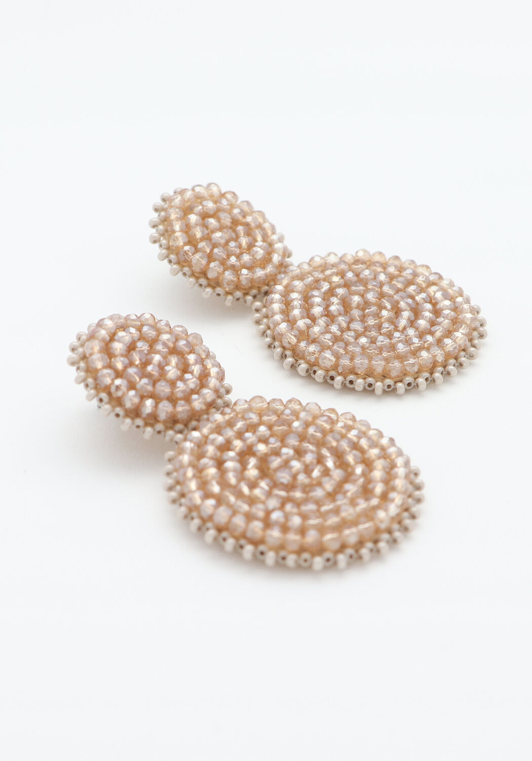 Beige PAULIE POCKET Oorbellen SMALL DOUBLE BEADS EARRINGS - large