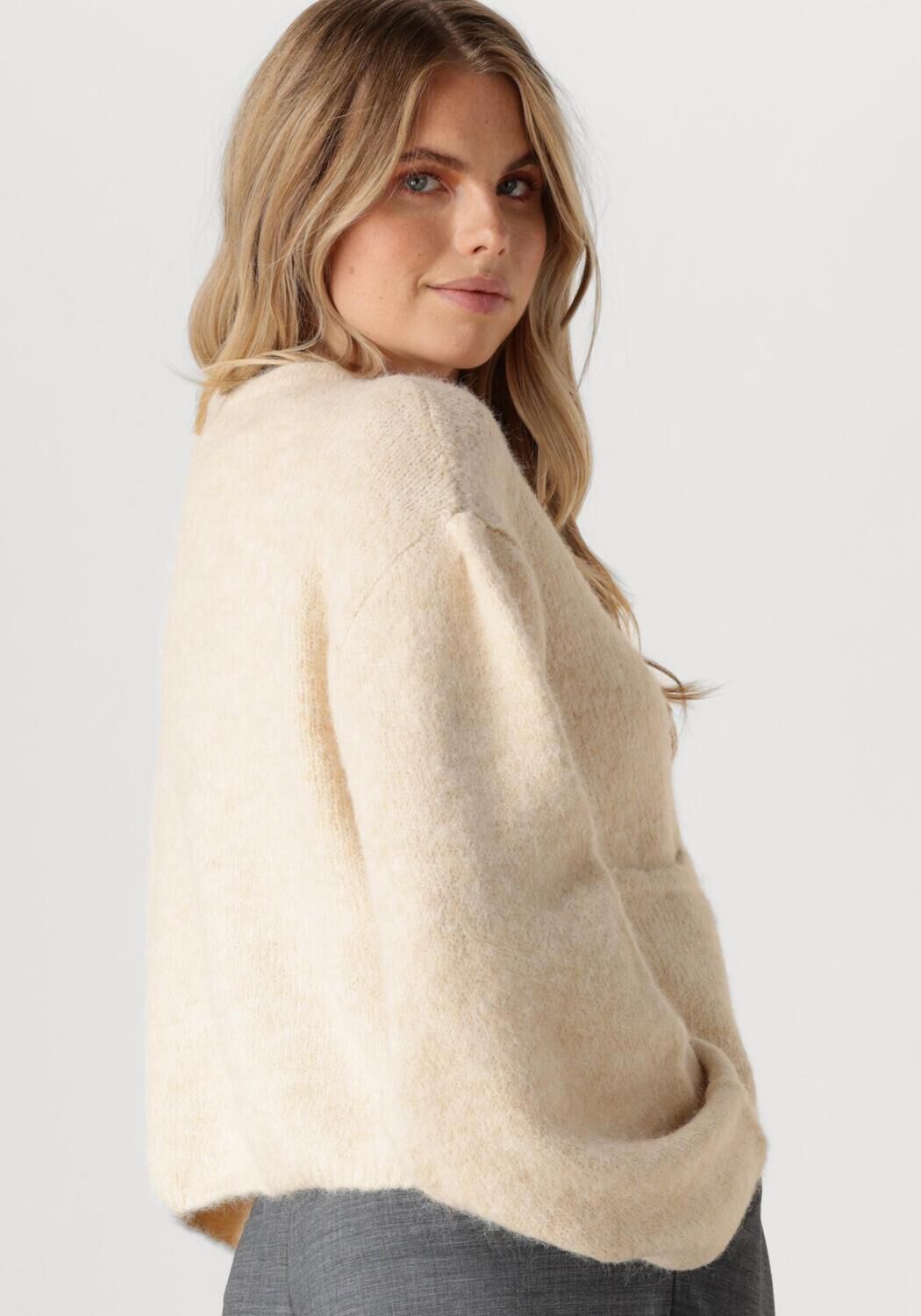 OBJECT Dames Truien & Vesten Objsaggia Lo L s Knit Cardigan Gebroken Wit