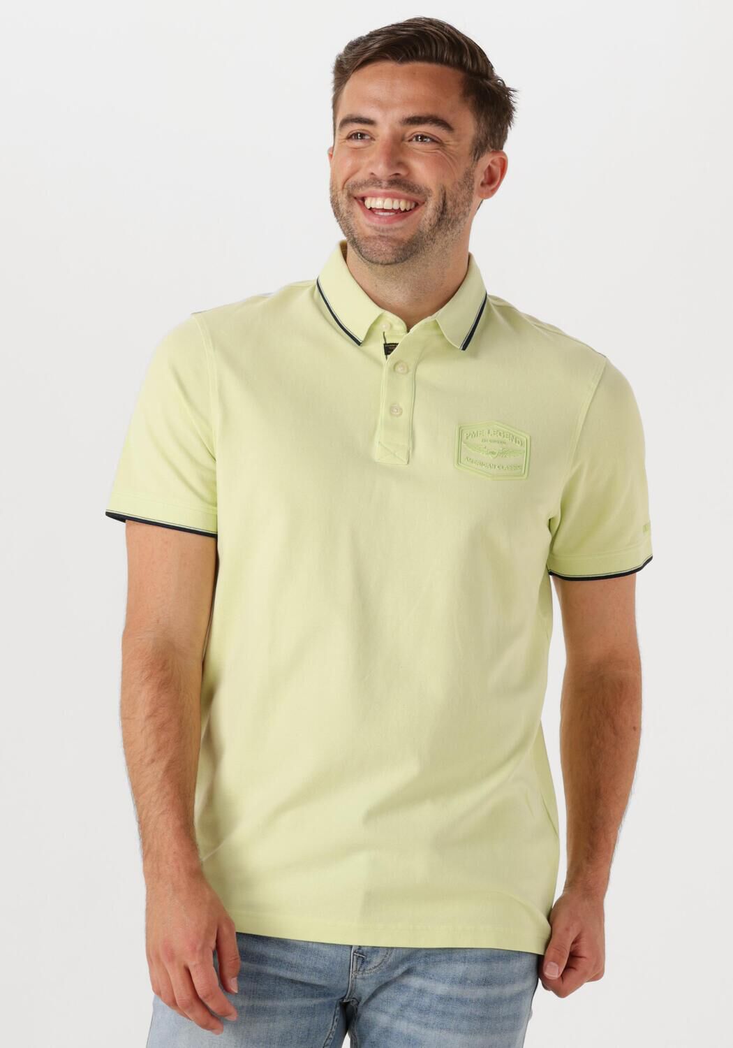 PME LEGEND Heren Polo's & T-shirts Short Sleeve Polo Stretch Pique Package Lime