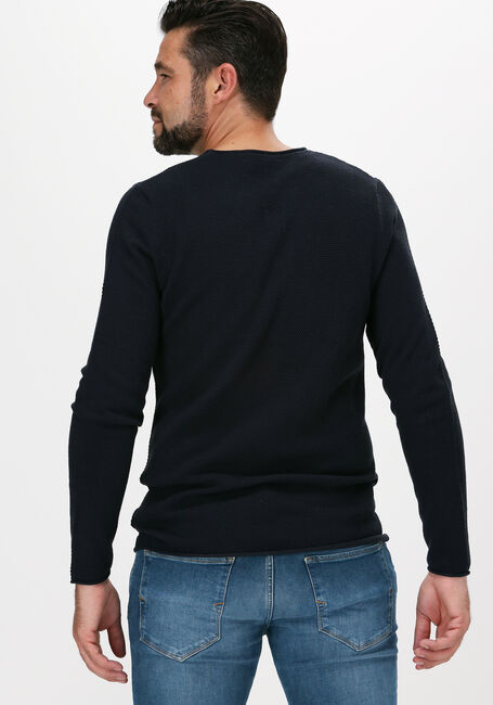 Donkerblauwe SELECTED HOMME Trui ROCKY CREW NECK B WEBS - large
