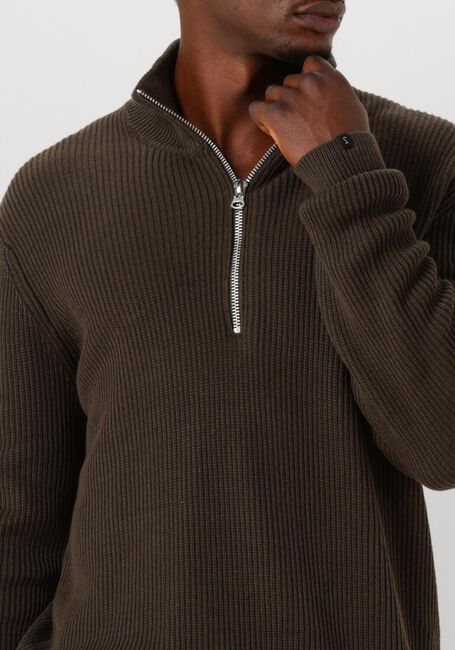 Bruine BUTCHER OF BLUE Trui GALWAY HALF ZIP - large