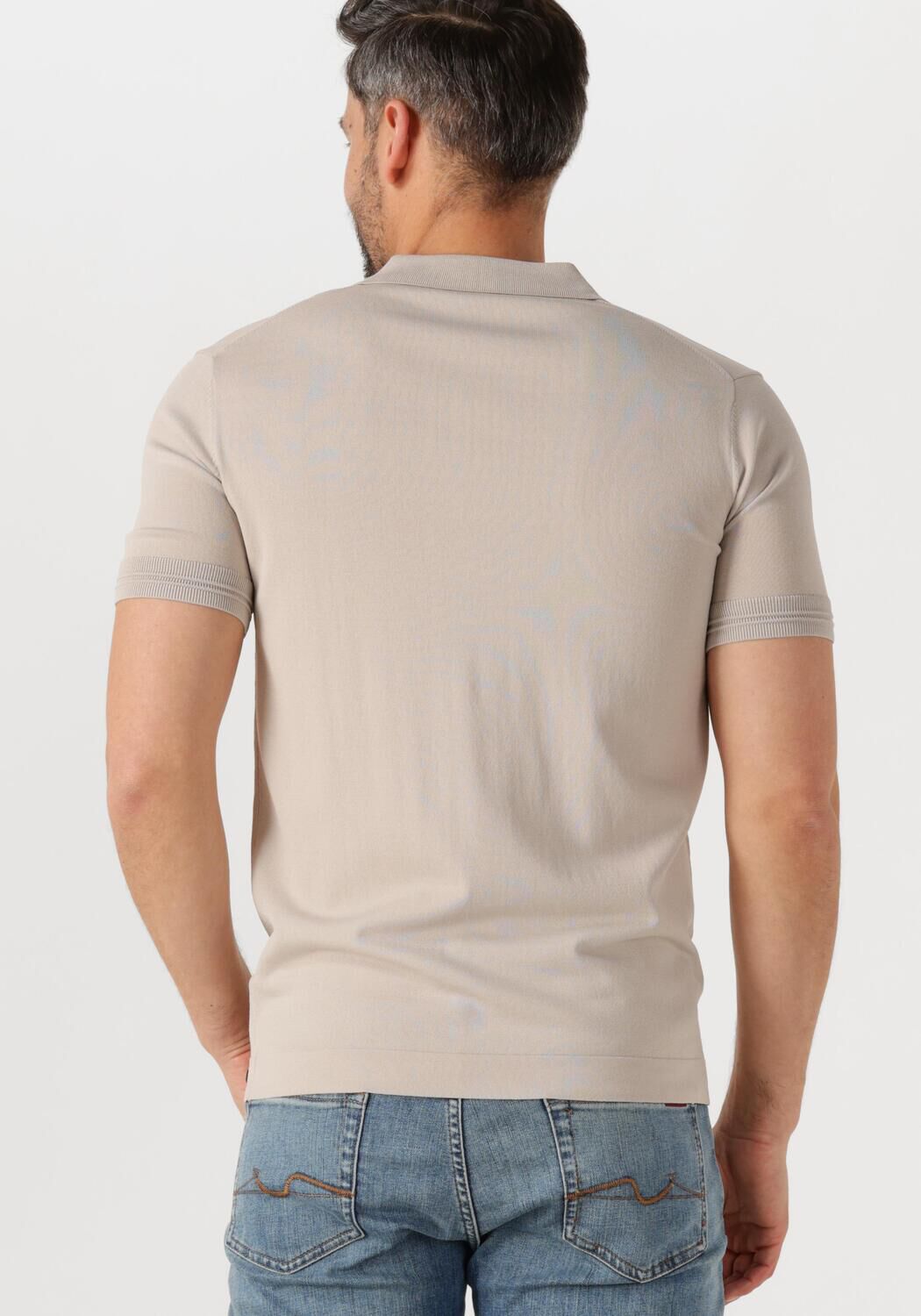 GENTI Heren Polo's & T-shirts Polo Zip Ss K2053-1260 Beige