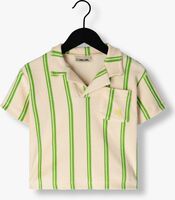 Witte CARLIJNQ T-shirt STRIPES GREEN - LOOSE FIT POLO WITH EMBROIDERY - medium
