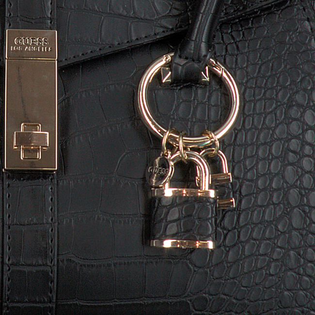 Zwarte GUESS Handtas ASHER FLAP SATCHEL Zwarte GUESS Handtas ASHER FLAP SATCHEL - large