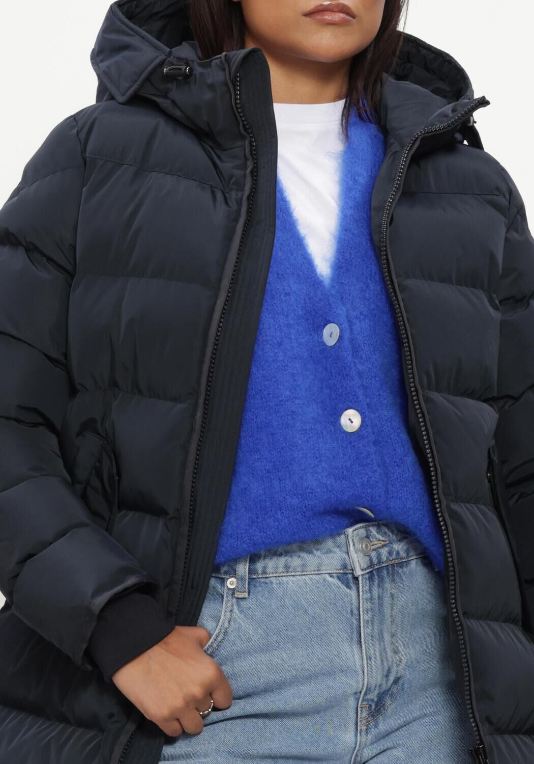 Donkerblauwe AIRFORCE Gewatteerde jas JADE JACKET - large