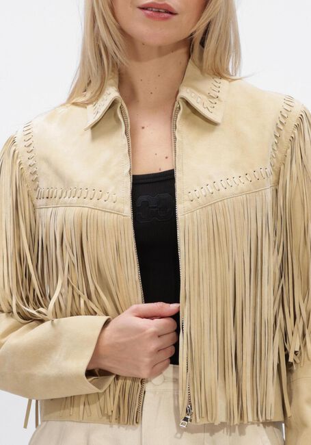 Gele IBANA Jassen JEEYA SUEDE - large