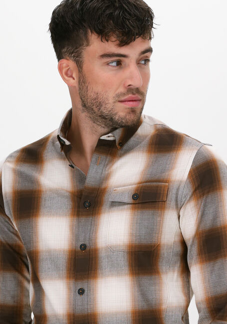 Bruine CAST IRON Casual overhemd LONG SLEEVE SHIRT YD SHADOW CH - large