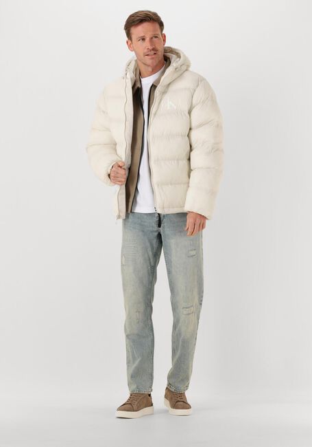 Ecru CALVIN KLEIN Gewatteerde jas LS NYLON MONGRAM PUFFER JKT - large
