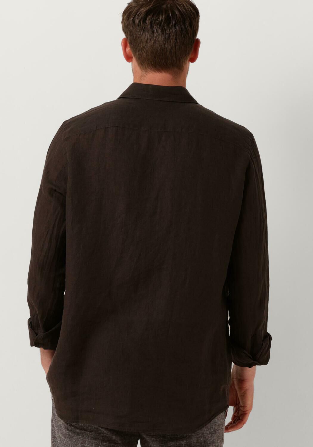 PROFUOMO Heren Overhemden Shirt X-cutaway Sc Linnen Bruin