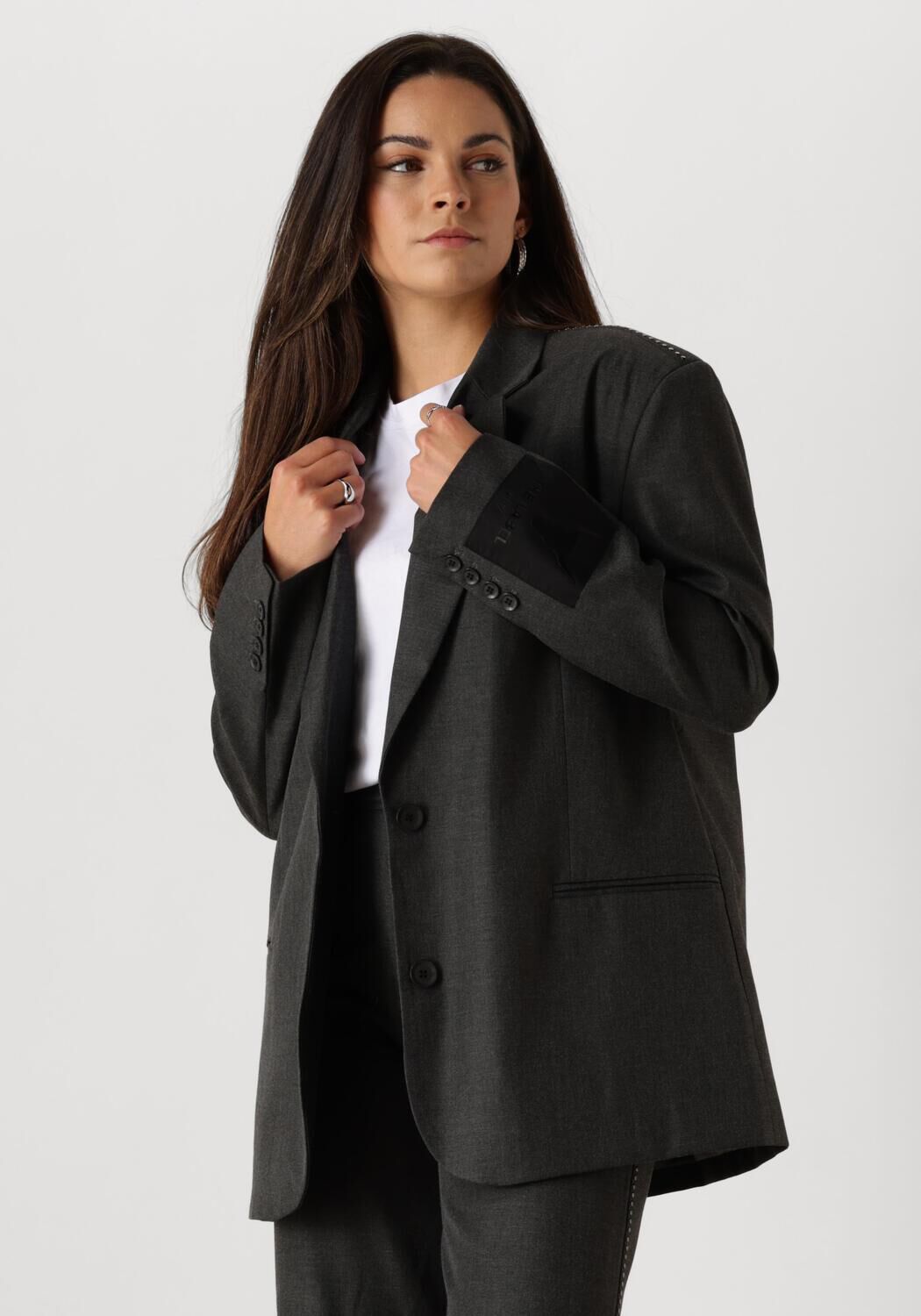 ALIX THE LABEL Dames Blazers Ladies Woven Classy Antraciet