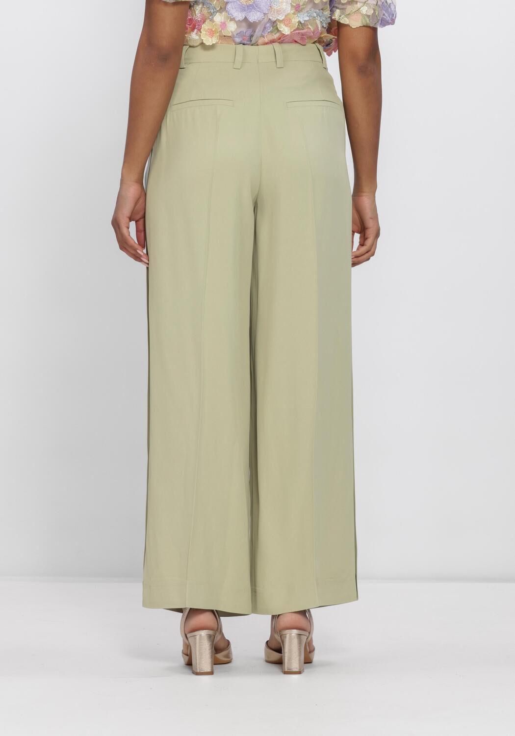 Groene SELECTED WOMEN Pantalon SLFEXTRA WIDE ELLIE HW PANT - large