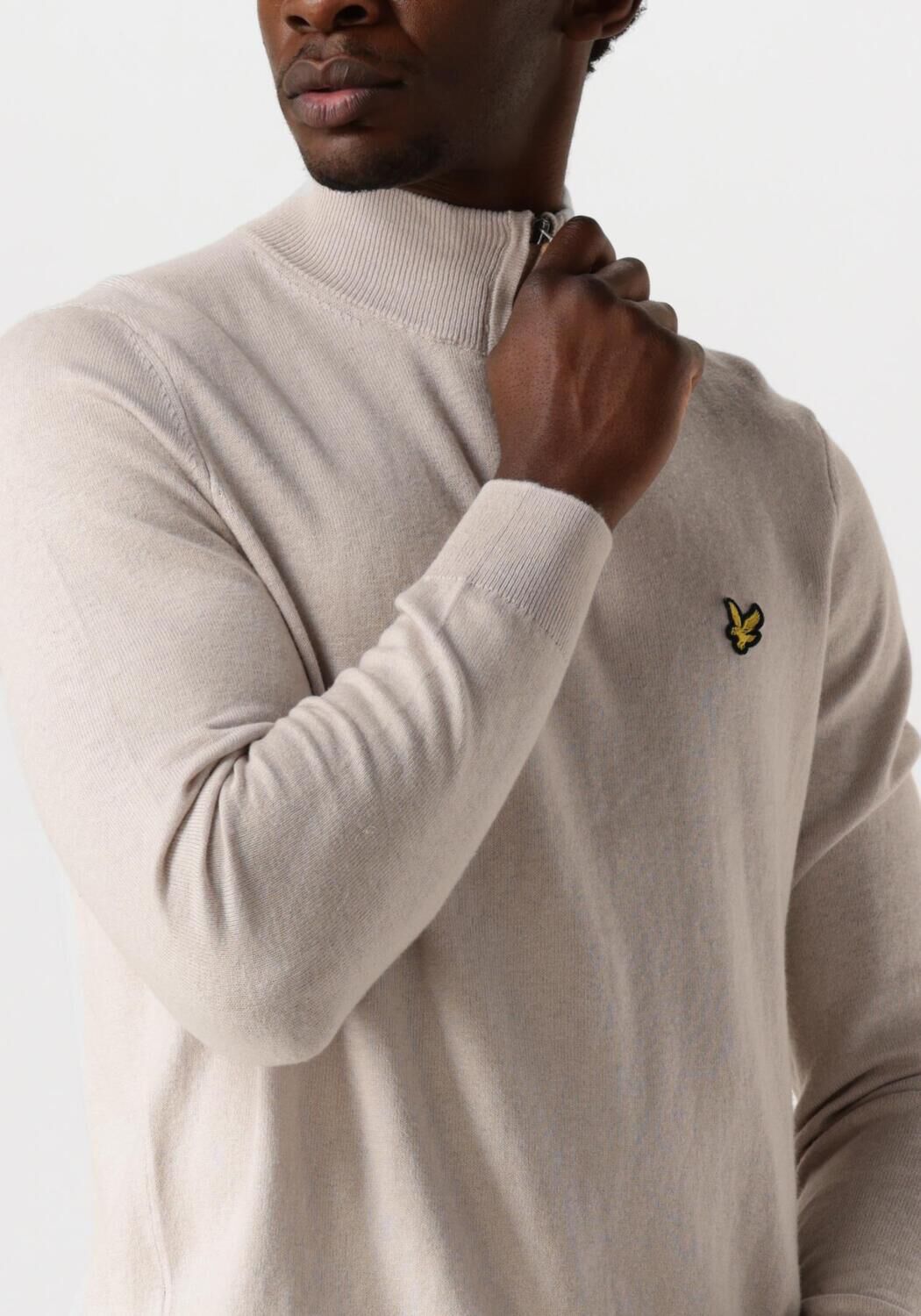 LYLE & SCOTT Heren Truien & Vesten Cotton Merino Quarter Zip Jumper Beige