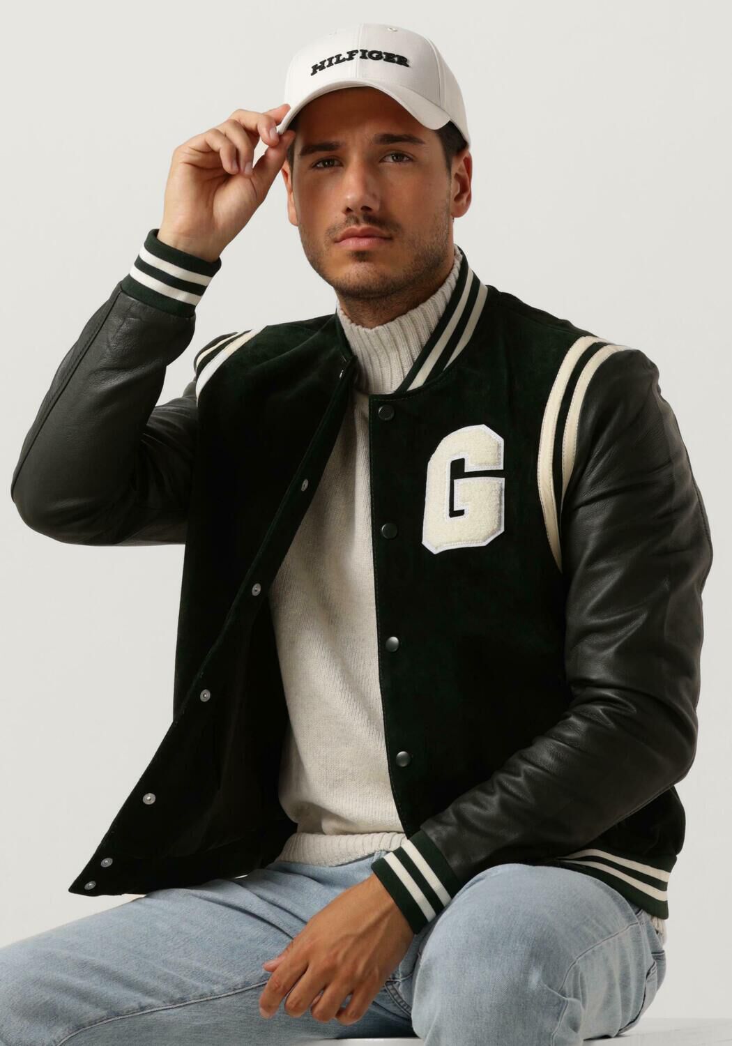 Goosecraft baseball jacket Melrose met printopdruk military green