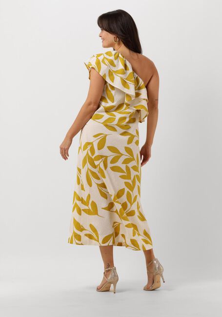 Gouden SECOND FEMALE Midi jurk UIVO ONE-SHOULDER DRESS - large