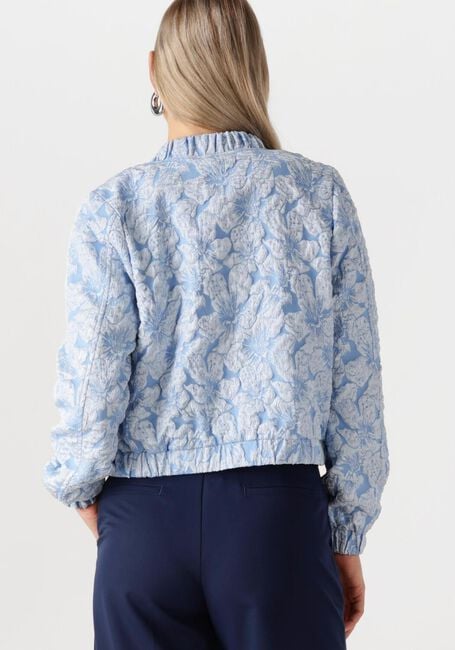 Lichtblauwe JANSEN AMSTERDAM Jack JOSIEN JASJE J 275 JACQUARD BOMBER LONG SLEEVE - large