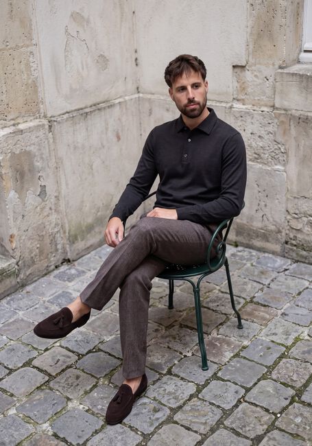 Bruine PROFUOMO Trui LUXURY BASIC - large