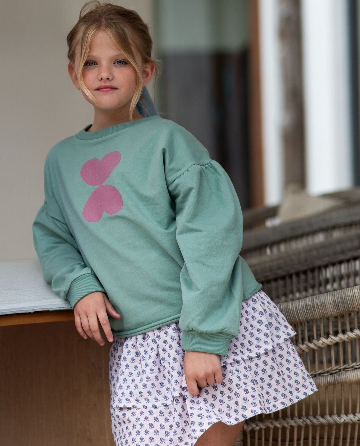 PETIT BLUSH Meisjes Truien & Vesten Lily Ballon Sweater Groen