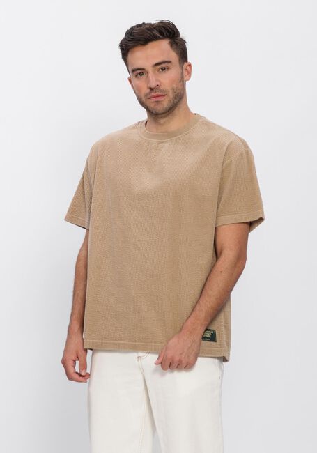 Beige ANERKJENDT T-shirt AKVILLADS CORDUROY SS TEE - large