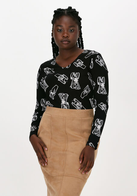 Zwarte JANSEN AMSTERDAM Top TOP V-NECK - large