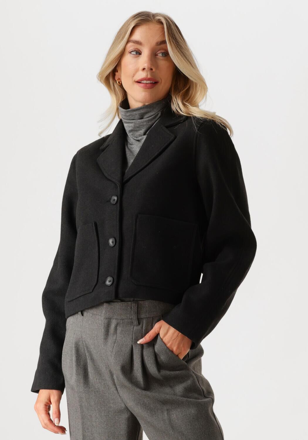 Moss copenhagen Elegante korte jas voor stijlvolle vrouwen Black Dames