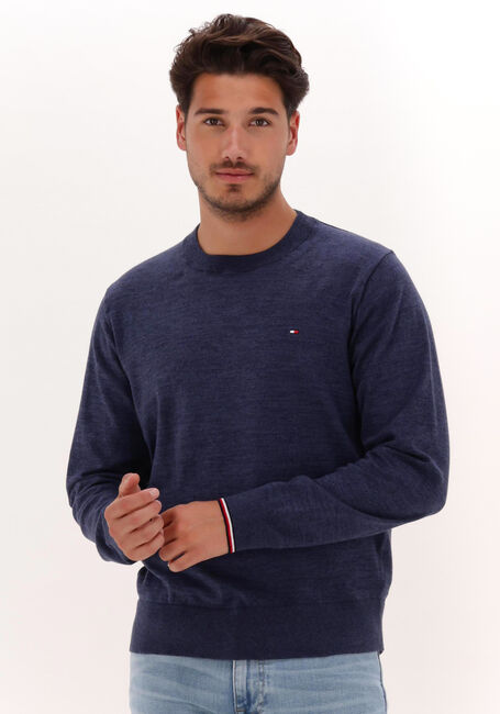 Donkerblauwe TOMMY HILFIGER Trui TIPPED PIMA CTN MOULINE C-NK - large