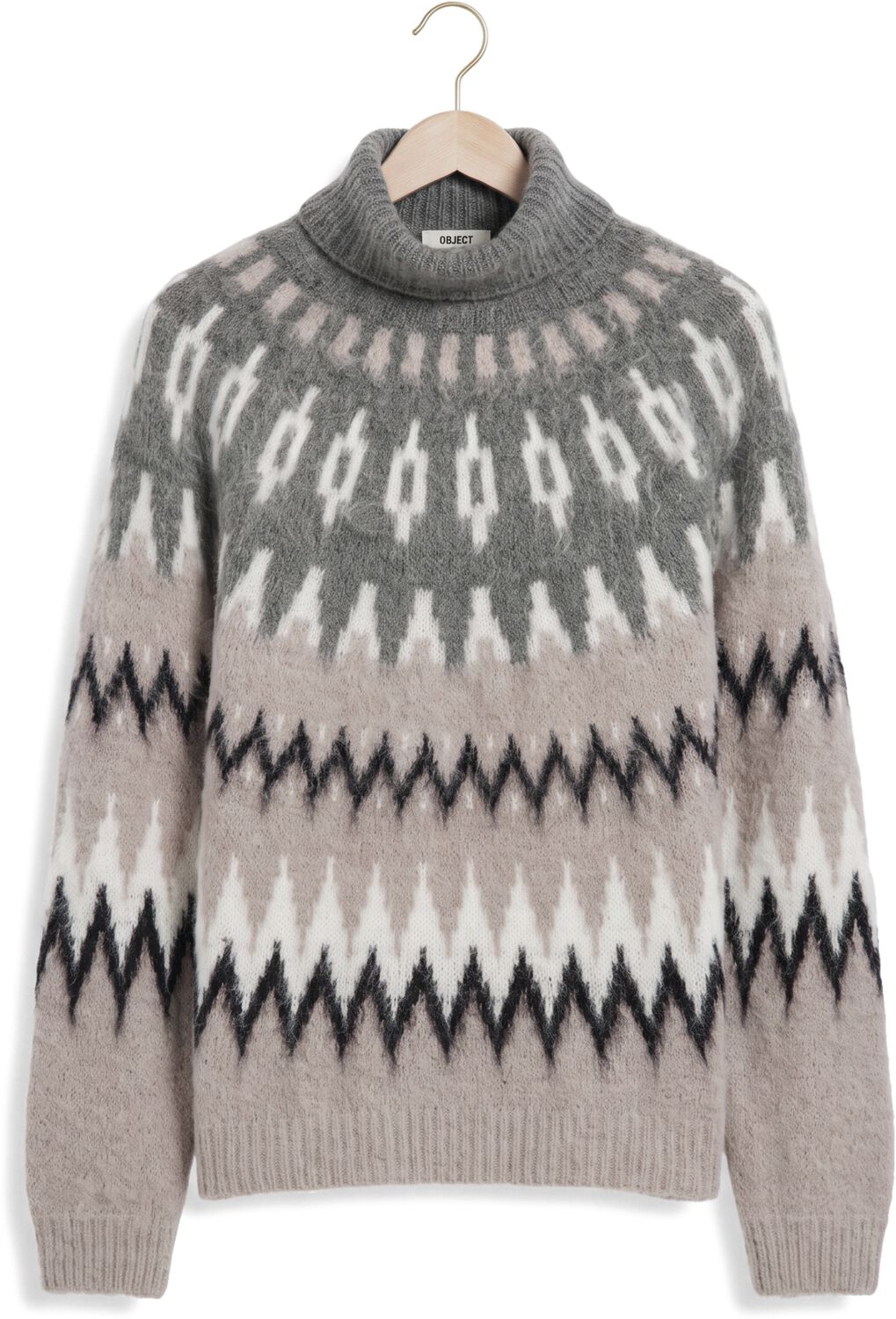 OBJECT Dames Truien & Vesten Objjaade Diana L s Lo Knit Pullover 147 Grijs