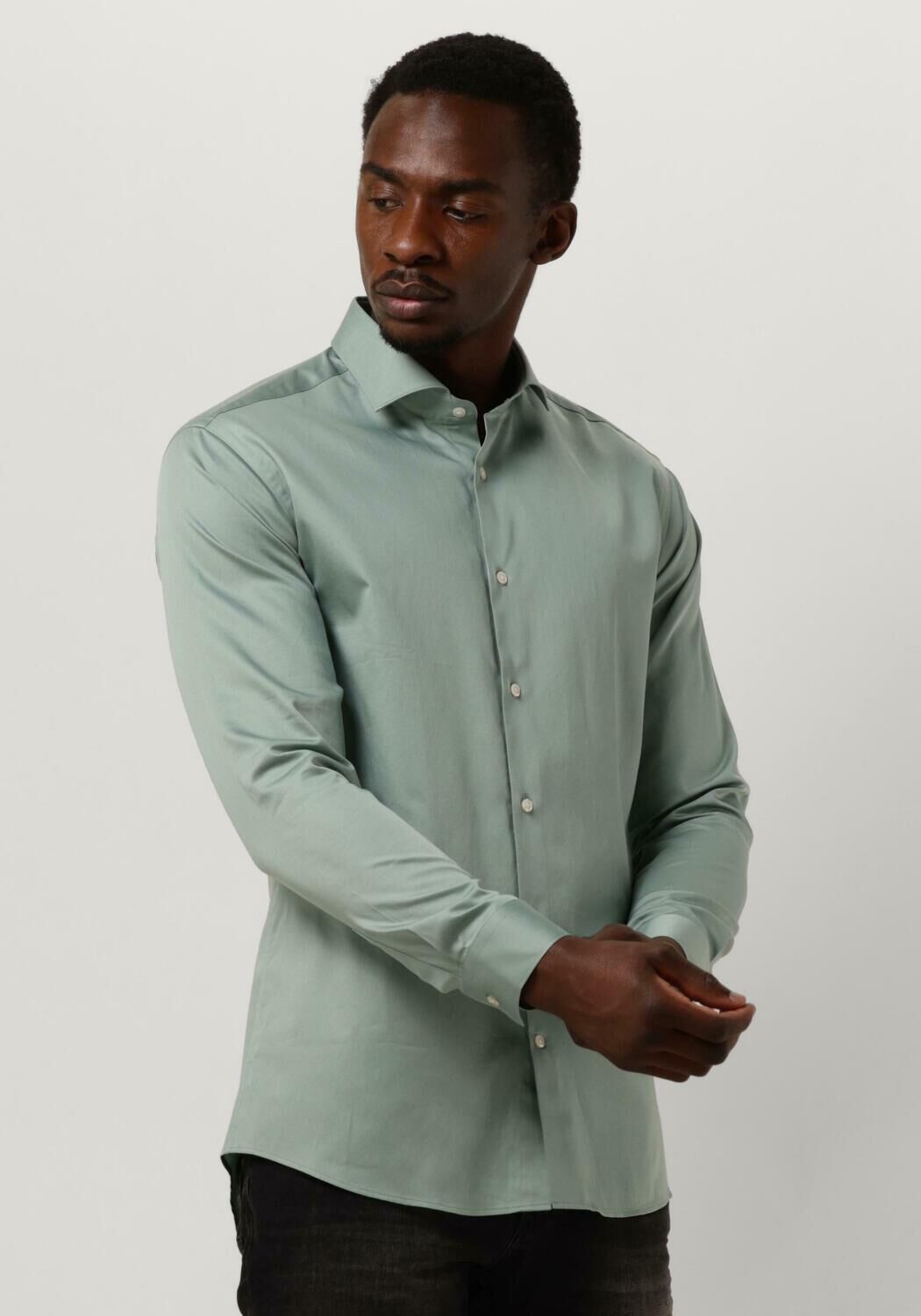 Genti Klassiek Groen Overhemd Green Heren