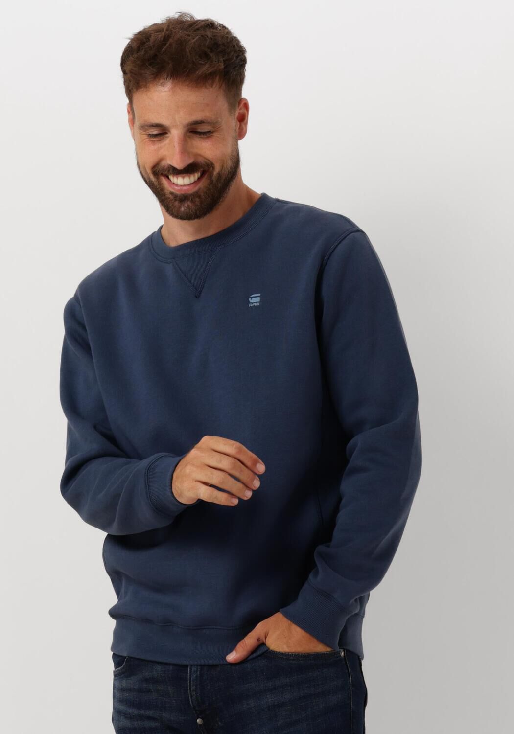 blauwe g star raw sweater premium core r sw l s
