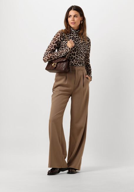 Bruine CATWALK JUNKIE Tops & T-shirts MESH TURTLE NECK LEOPARD LONG SLEEVE - large